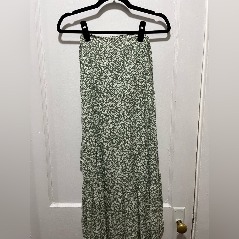 Lulus Summer Romance Sage Green Floral Print Two-piece Midi Dress - Size XS - Picture 7 of 8